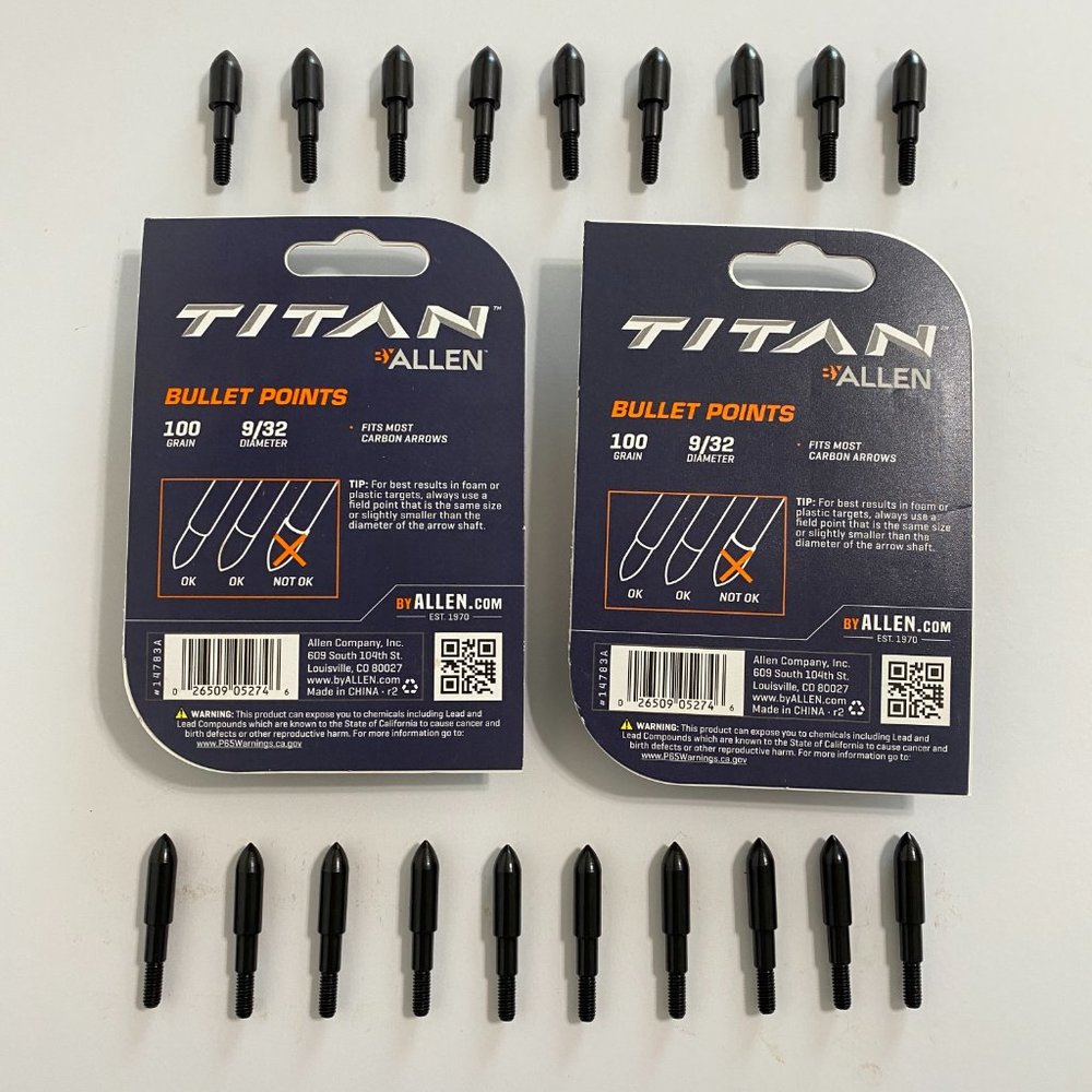 Allen Titan Bullet Points Size 9/32 AND 17/64 Diameter Mixed Lot 39 Total Points - Picture 2 of 2
